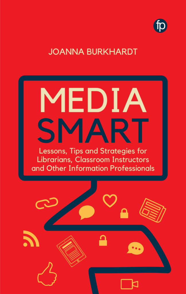 The book cover for 'Media Smart', with a graphic computer screen outlined in black on a red background
