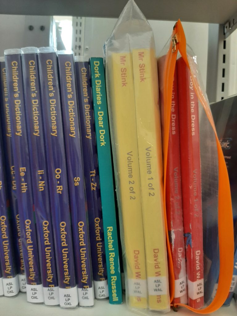 A shelf of CustomEyes books.