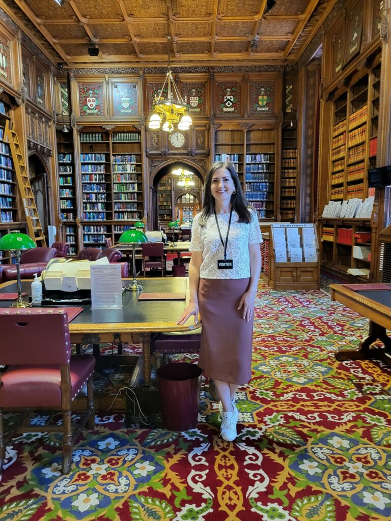 Oksana Boiarynova in the House of Commons Library.