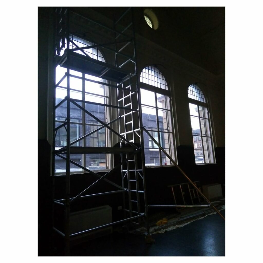 Installing Secondary Glazing at Glasgow Women's Library, March 2021