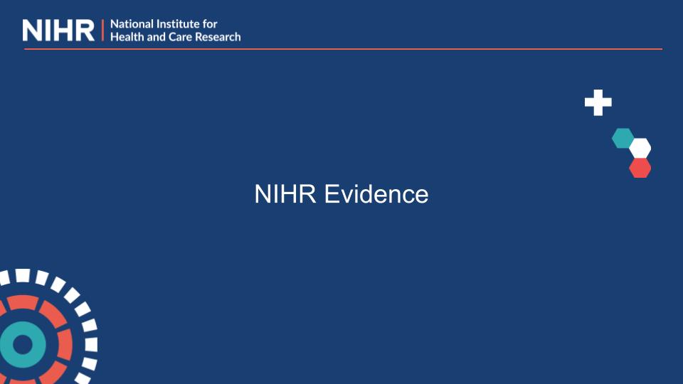 NIHR Evidence