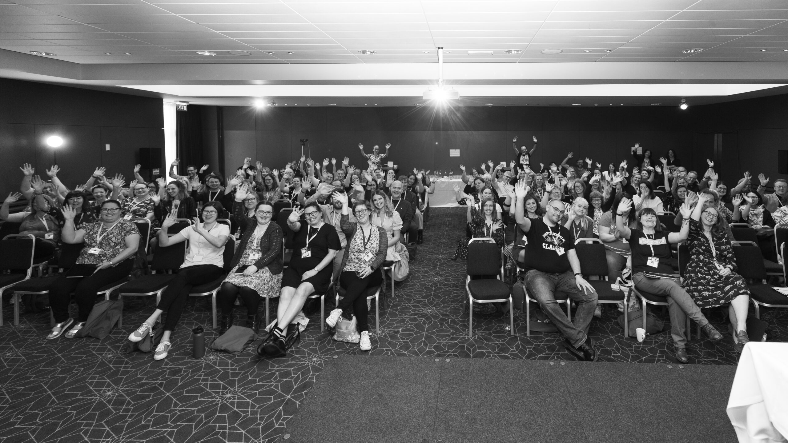 Black and white image of delegates at past CILIPS Conference in Dundee.